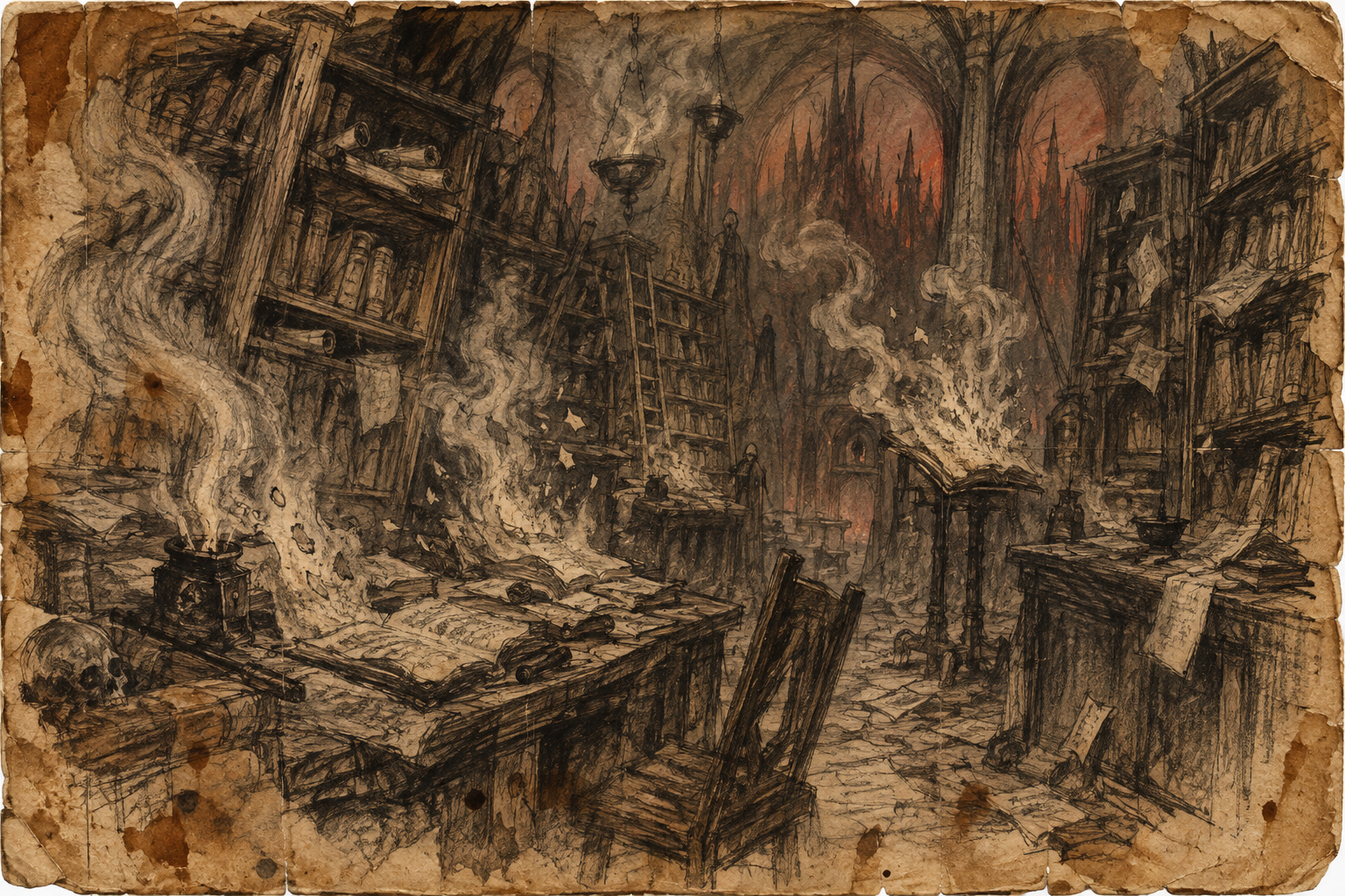 Worn ink illustration: The Unwritten Gospel